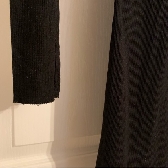 BCBG ribbed raw edge long sleeve LBD - Picture 6 of 7